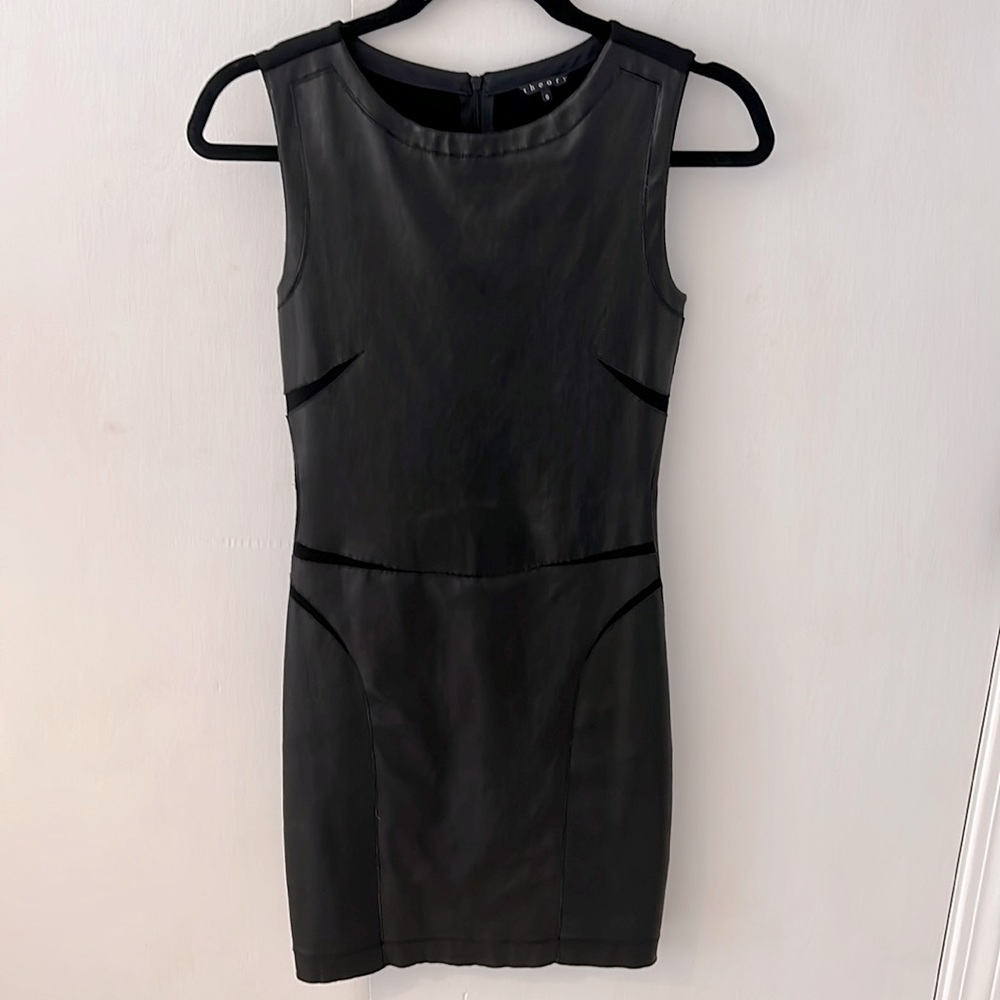 Black Theory leather paneled dress, size 0